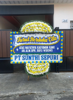 Papan Bunga Duka di Karang Bahagia